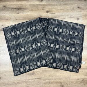 Pendleton Black and tan Harding Premium Wool wearable throw blanket